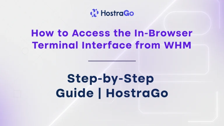 How to Access the In-Browser Terminal Interface from WHM