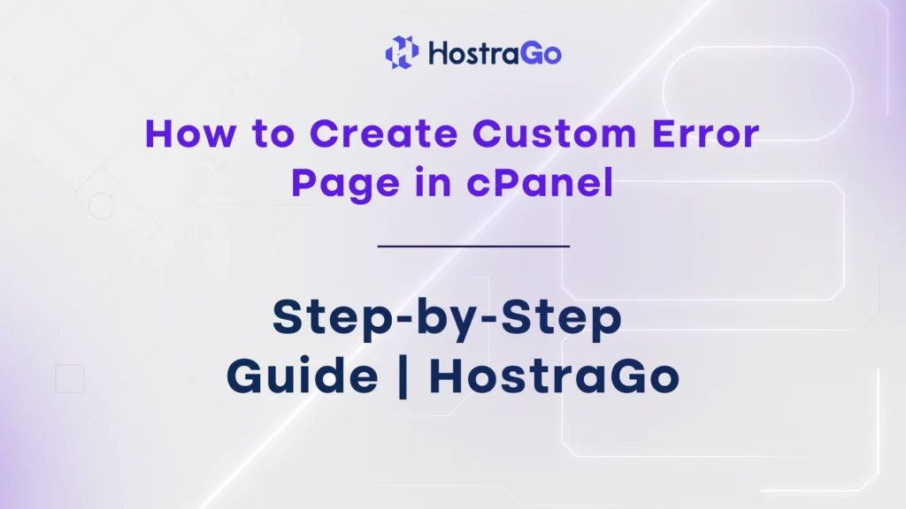 How to Create Custom Error Page in cPanel