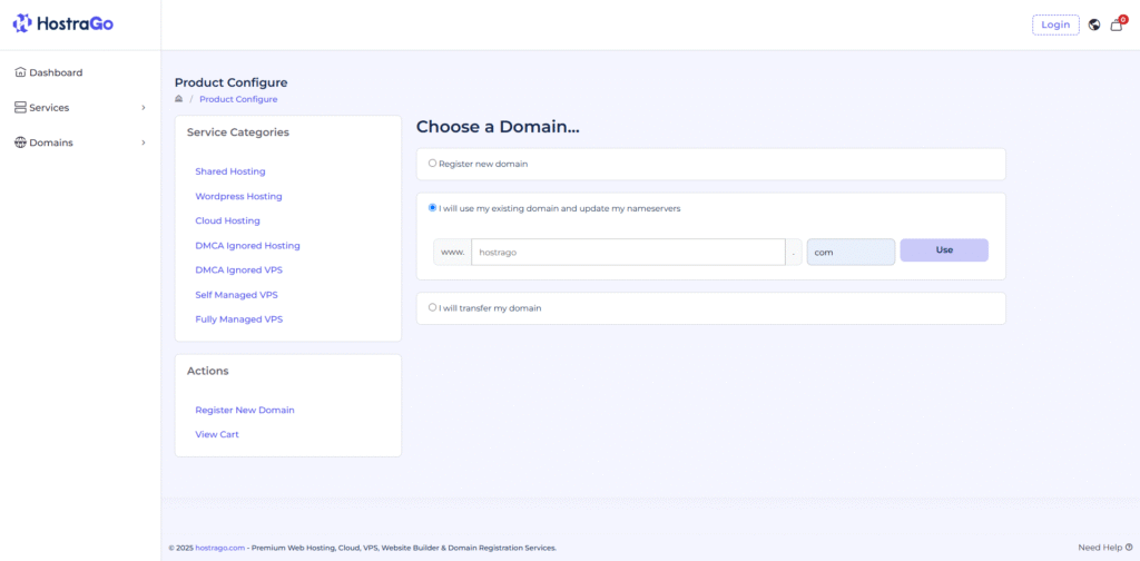 How to Use an Existing Domain