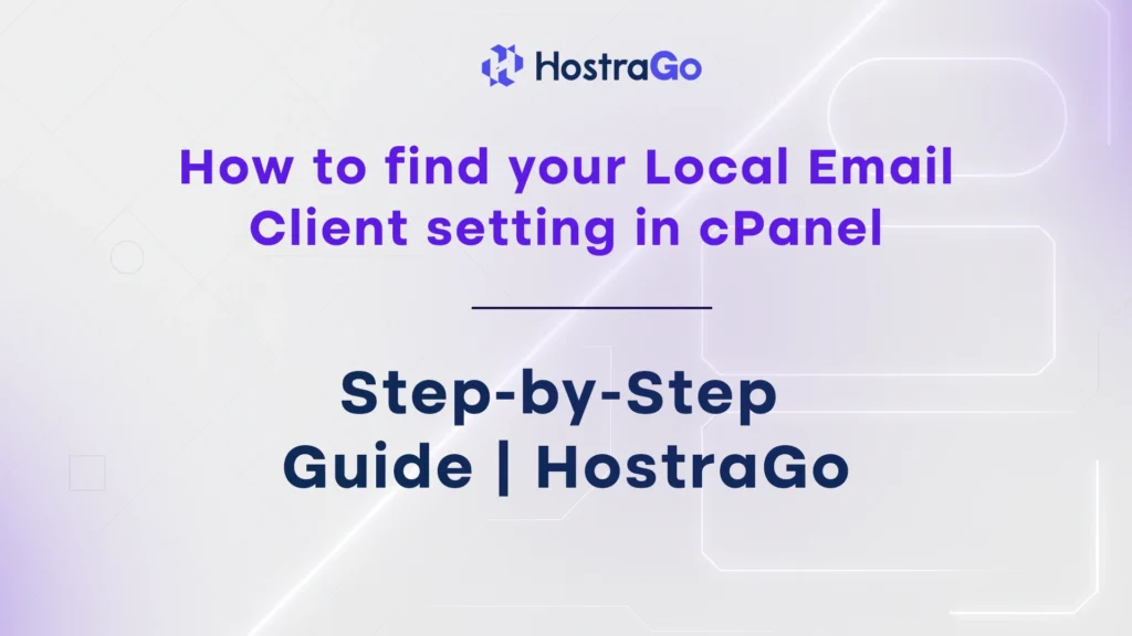 How to find your Local Email Client setting in cPanel