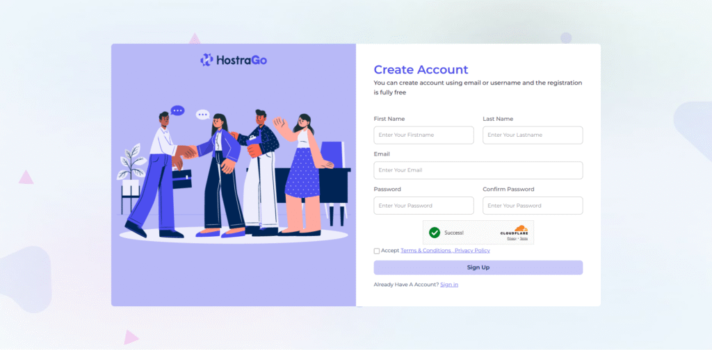 How to the HostraGo Registration Page