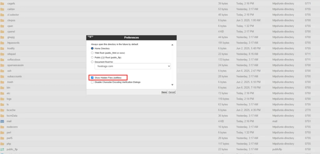 Screenshot of Preferences popup with checkbox selected
