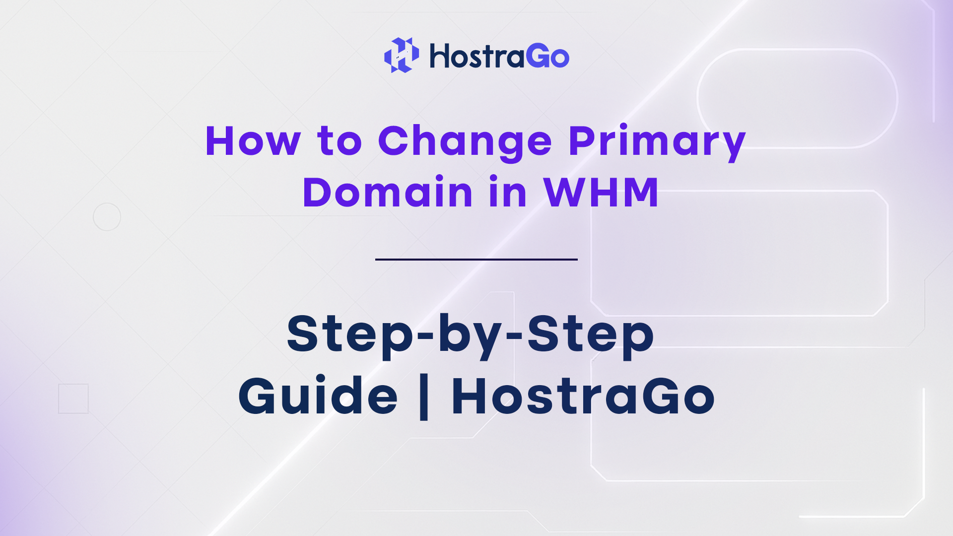 How to Change Primary Domain in WHM
