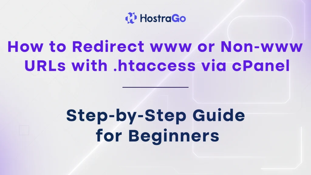 How to Redirect www or Non-www URLs with .htaccess via cPanel