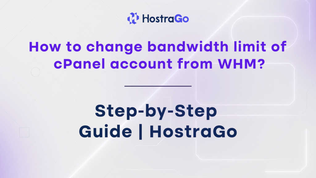 How to change bandwidth limit of cPanel account from WHM
