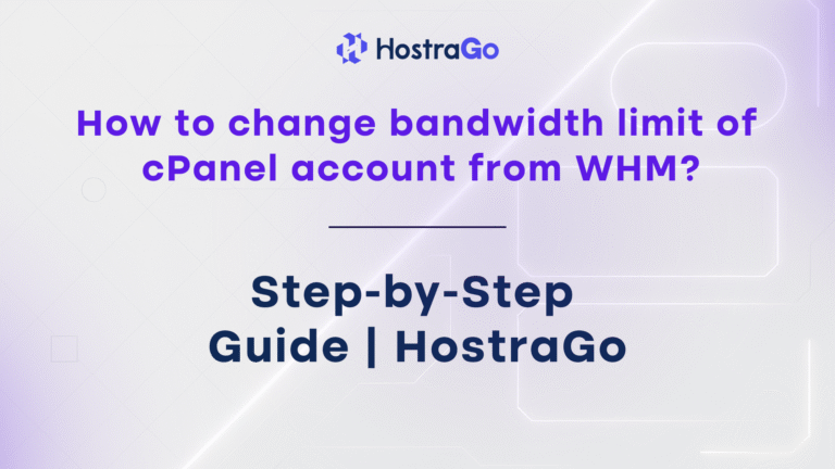 How to change bandwidth limit of cPanel account from WHM