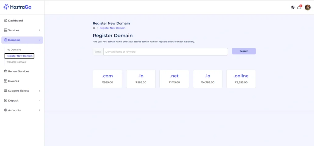 Log in to HostraGo Account