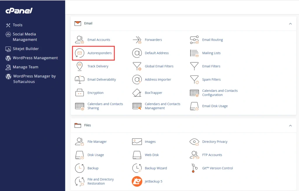 Navigate to Autoresponders