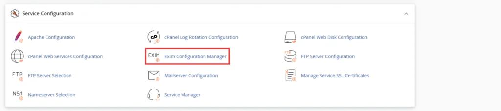 Navigate to “Mail Server Configuration”