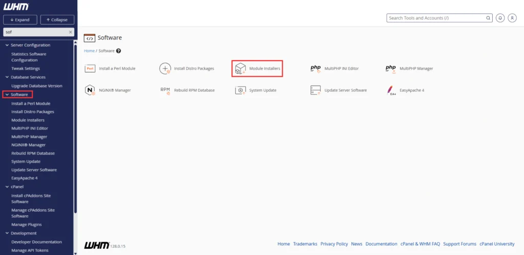 Select the Software option