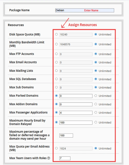 Fill Out the Package Details