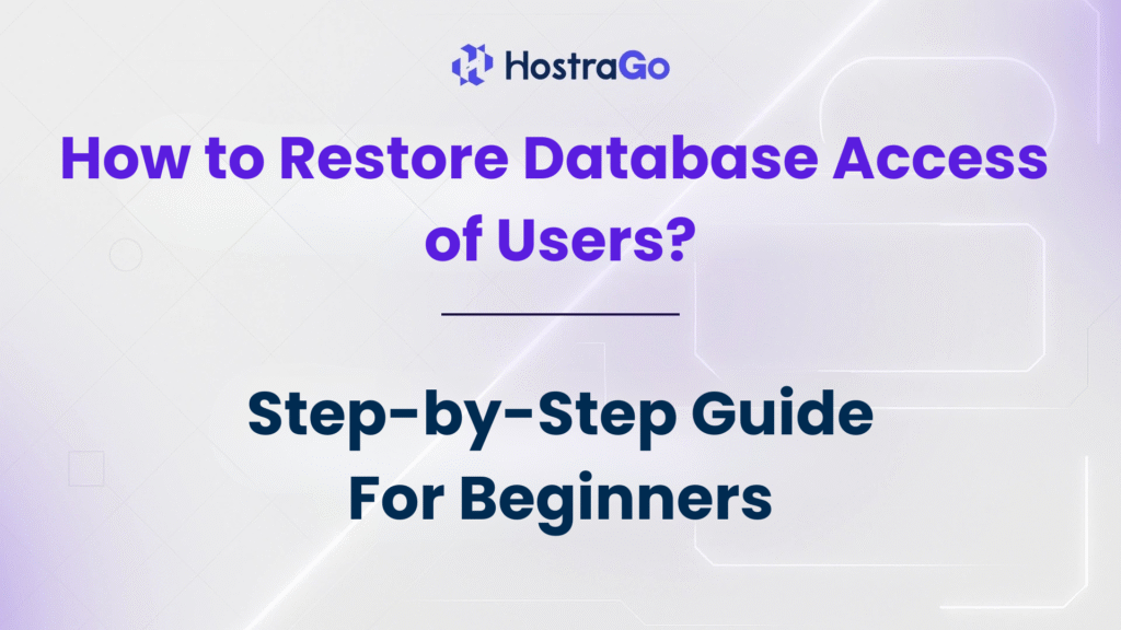 How to Restore Database Access of Users