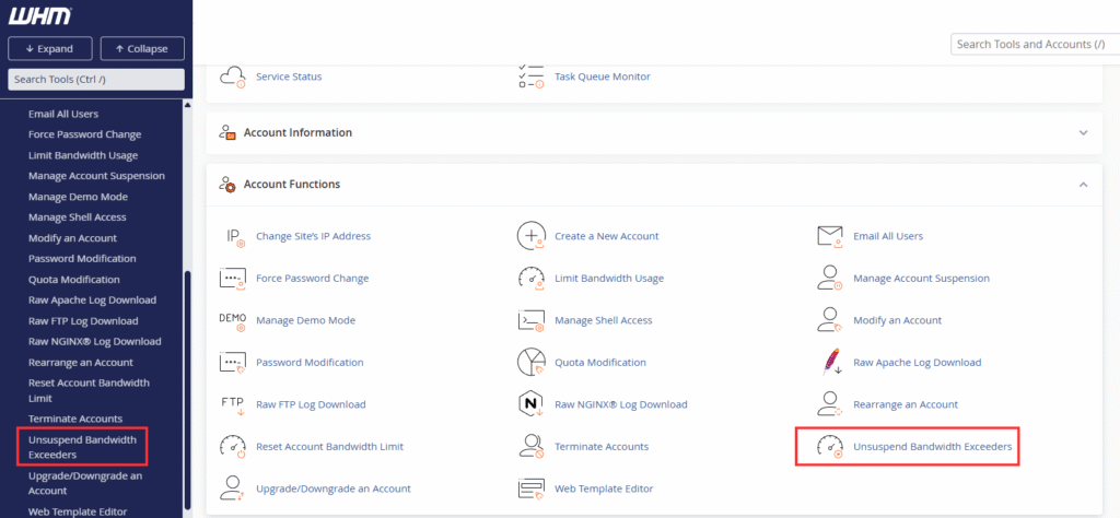 How to Unsuspend Accounts that are Bandwidth Exceeders via WHM