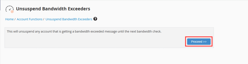 Unsuspend the Account