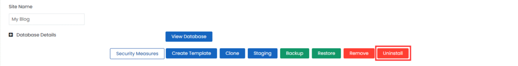 Select “Uninstall” Option